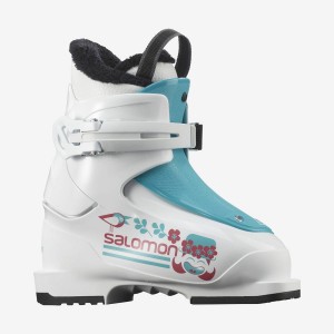 Kids' Salomon T1 GIRLY Ski Boots White / Blue | IN3610ZUT