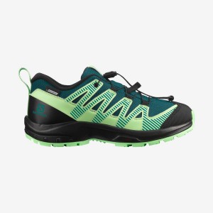 Kids' Salomon XA PRO V8 CLIMASALOMON™ WATERPROOF Hiking Shoes Green | IN3588NWY