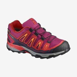 Kids' Salomon X-ULTRA MID GORE-TEX Hiking Shoes Red | IN3590QMA