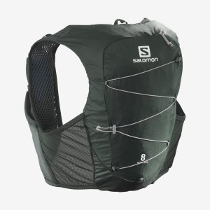 Men's Salomon ACTIVE SKIN 8 Running Packs Olive | IN2536DFM