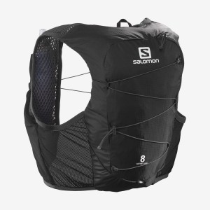 Men's Salomon ACTIVE SKIN 8 Running Packs Black | IN2537FDN