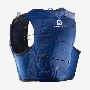 Men's Salomon ACTIVE SKIN 8 Running Packs Blue | IN2538GSO