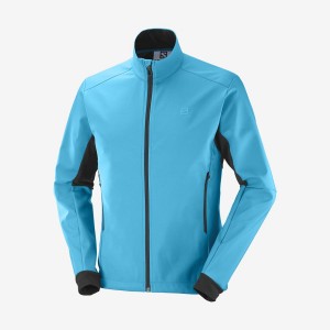 Men's Salomon AGILE SOFTSHELL Jackets Blue | IN2367MQZ