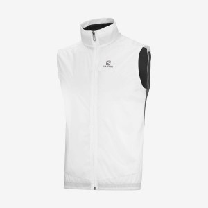 Men's Salomon BONATTI AERO HYBRID Jackets White | IN2332PJJ