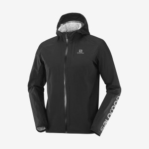 Men's Salomon BONATTI WATERPROOF 2.5L Jackets White / Black | IN2351WNB