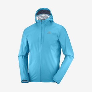 Men's Salomon BONATTI WATERPROOF 2.5L Jackets Blue | IN2352AHK