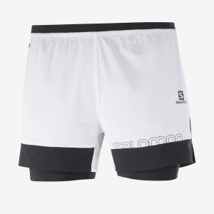 Men's Salomon CROSS 2IN1 Shorts White | IN2464KOR