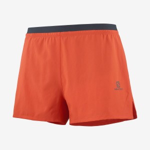 Men's Salomon CROSS 3'' Shorts Orange | IN2451YXF