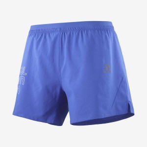 Men's Salomon CROSS 5'' Shorts Blue | IN2458SGL