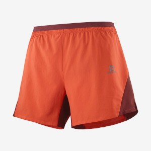 Men's Salomon CROSS 5'' Shorts Orange | IN2456AHK