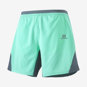 Men's Salomon CROSS 7'' NO LINER Shorts Mint | IN2452UZG