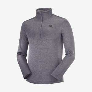 Men's Salomon ESSENTIAL LIGHTWARM SEAMLESS Hoodie Grey | IN2419NWY