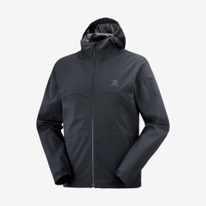 Men's Salomon ESSENTIAL WATERPROOF 2.5L Jackets Black | IN2339HAP