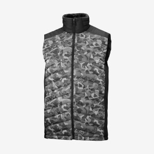 Men's Salomon ESSENTIAL XWARM DOWN INSULATED Jackets White / Black | IN2307AHK