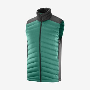 Men's Salomon ESSENTIAL XWARM DOWN INSULATED Jackets Green | IN2309DFM