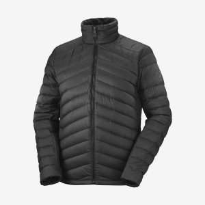 Men's Salomon ESSENTIAL XWARM DOWN INSULATED Jackets Black | IN2315LIS