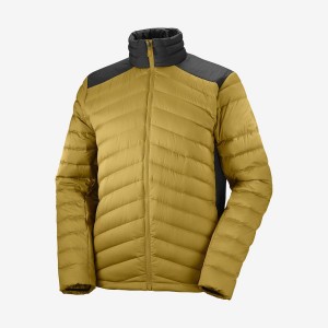 Men's Salomon ESSENTIAL XWARM DOWN INSULATED Jackets Yellow | IN2317XYU