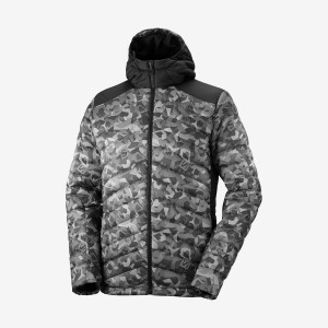 Men's Salomon ESSENTIAL XWARM DOWN INSULATED Jackets White / Black | IN2320BEX