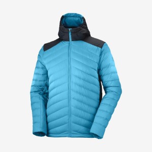 Men's Salomon ESSENTIAL XWARM DOWN INSULATED Jackets Blue | IN2323QMA