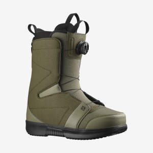 Men's Salomon FACTION BOA Ski Boots Olive | IN2744DFM