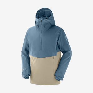 Men's Salomon GRAVITY GORE-TEX ANORAK Ski Jackets Blue | IN2283DFM