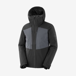 Men's Salomon HIGHLAND INSULATED Jackets Black | IN2327TCE