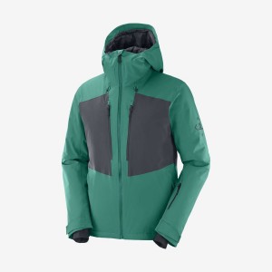 Men's Salomon HIGHLAND Ski Jackets Green | IN2280WNB