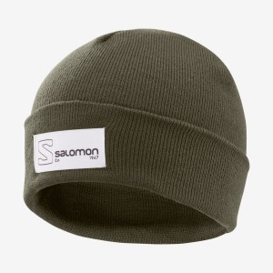 Men's Salomon OUTLIFE LOGO Hats Olive | IN2635GSO