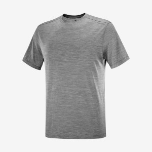 Men's Salomon OUTLIFE MERINO BLEND T Shirts Grey | IN2403PJJ