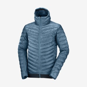 Men's Salomon OUTLINE DOWN INSULATED Jackets Blue | IN2302YXF