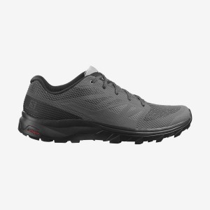 Men's Salomon OUTLINE Hiking Shoes Grey / Black | IN2065MQZ