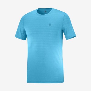 Men's Salomon OUTLINE T Shirts Blue | IN2375ILH