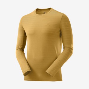 Men's Salomon OUTLINE T Shirts Yellow | IN2377PJJ