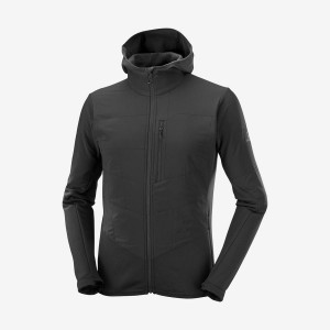 Men's Salomon OUTLINE WARM HYBRID Hoodie Black | IN2414ZUT