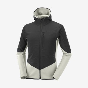 Men's Salomon OUTLINE WARM HYBRID Hoodie Aqua | IN2415XYU