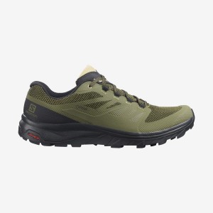 Men's Salomon OUTLINE WIDE GORE-TEX Hiking Shoes Olive | IN2014WNB