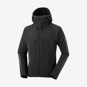 Men's Salomon OUTPEAK SOFTSHELL Jackets Black | IN2371RVD