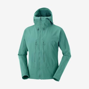 Men's Salomon OUTPEAK SOFTSHELL Jackets Green | IN2370EBC