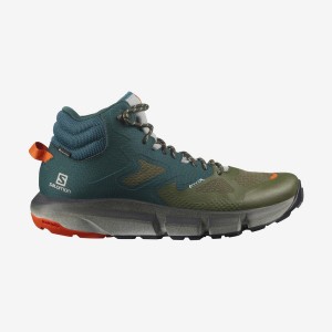 Men's Salomon PREDICT HIKE MID GORE-TEX Hiking Shoes Deep Green / Olive | IN2080VRW