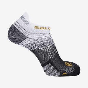 Men's Salomon PREDICT LOW Socks White / Grey | IN2671JPQ