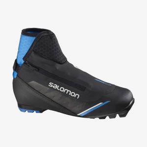 Men's Salomon RC10 NOCTURNE PILOT Ski Boots Black / Blue | IN2772FDN