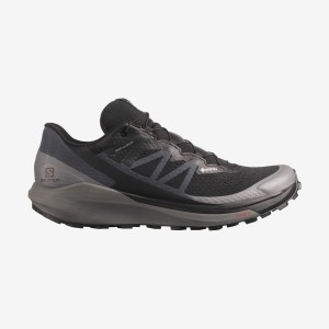 Men's Salomon SENSE RIDE 4 GORE-TEX INVISIBLE FIT Trail Running Shoes Black / Black | IN2106VRW