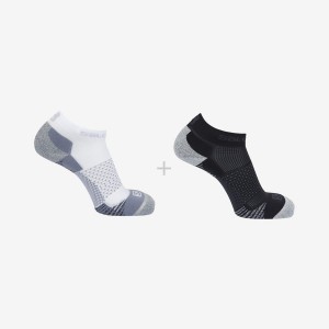 Men's Salomon SPEEDCROSS 2-PACK Socks White / Black | IN2664AHK