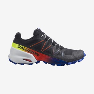 Men's Salomon SPEEDCROSS 5 RACING PACK Trail Running Shoes Black / Blue | IN2122SGL