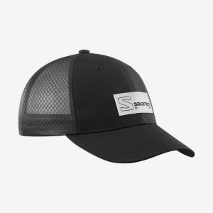 Men's Salomon TRUCKER Hats Black / Black | IN2645KOR