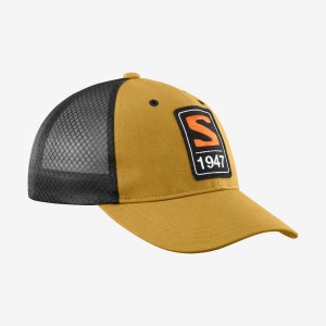 Men's Salomon TRUCKER Hats Yellow | IN2646LIS