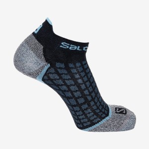 Men's Salomon ULTRA LOW Socks Blue / Grey | IN2680MQZ