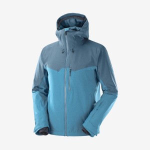 Men's Salomon UNTRACKED Ski Jackets Blue | IN2289LIS