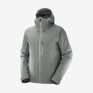 Men's Salomon UNTRACKED Ski Jackets Olive | IN2293VRW