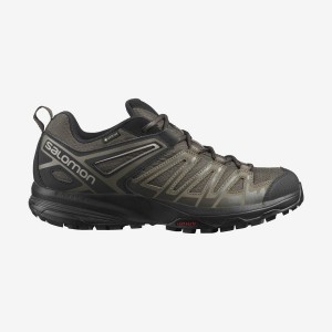 Men's Salomon X CREST GORE-TEX Hiking Shoes Black / Olive | IN2009VRW